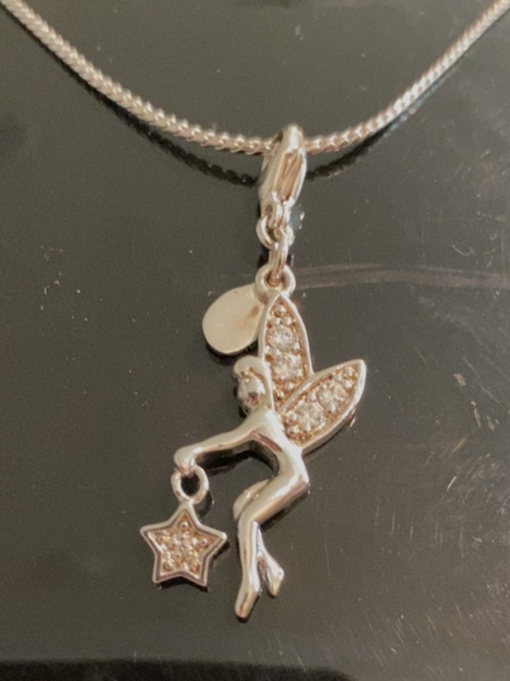 KIRKS FOLLY DESIGN: Fairy Pendant Necklace w/ Sworavski Crystal Wings and Star